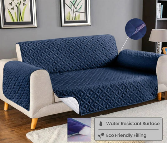 Quilted Sofa Cover - Blue