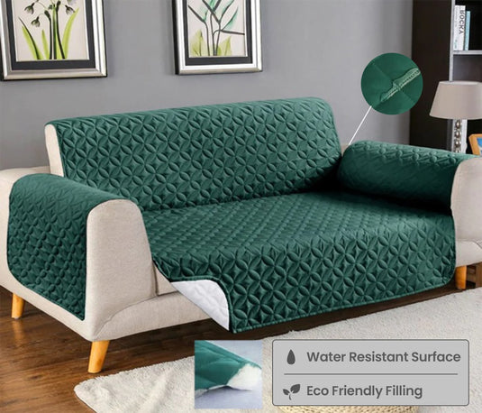 Quilted Sofa Cover - Green