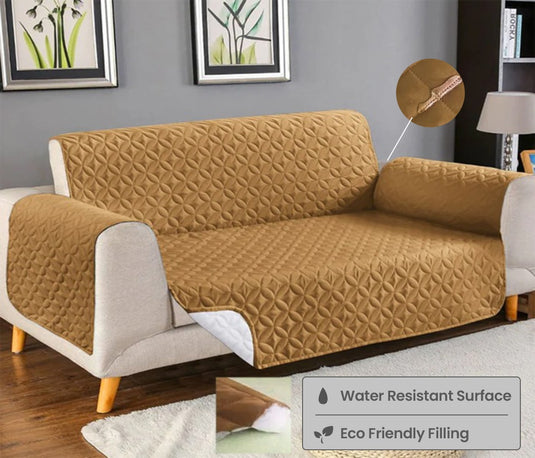 Quilted Sofa Cover - Brown