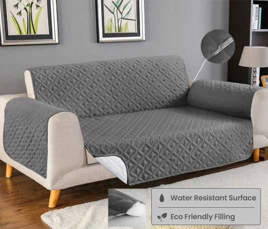 Ultrasonic Quilted Sofa Cover - Grey