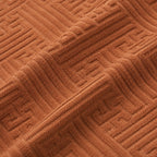 Stripe Tile Jaquard Frilled Chair Cover Sets - Copper