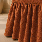 Stripe Tile Jaquard Frilled Chair Cover Sets - Copper