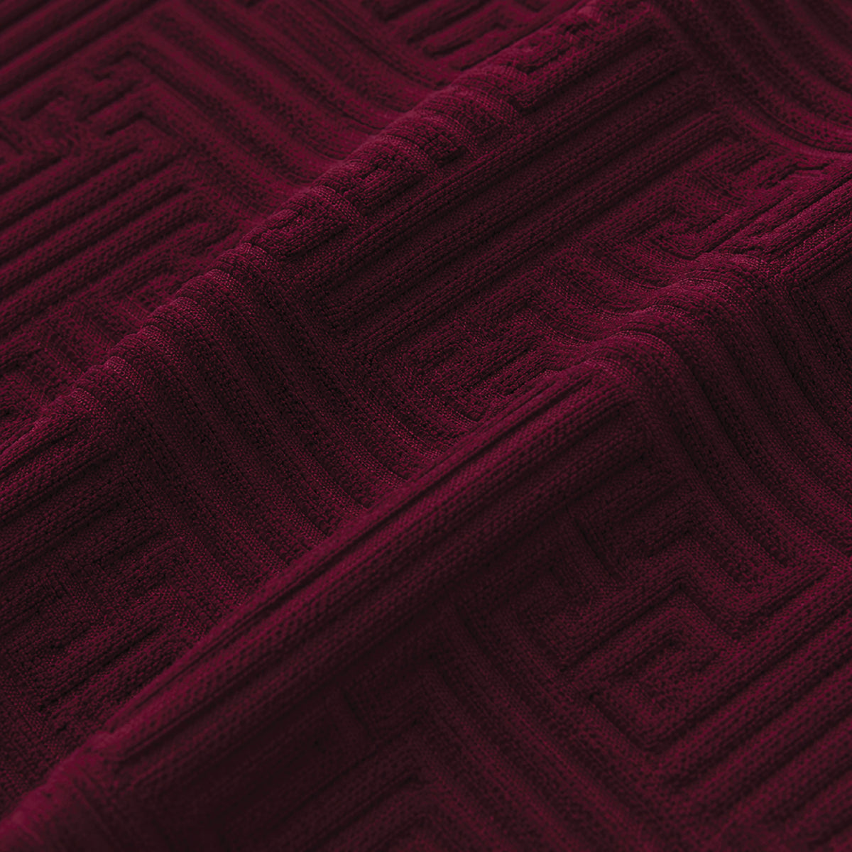 Stripe Tile Jaquard Frilled Chair Cover Sets - Maroon