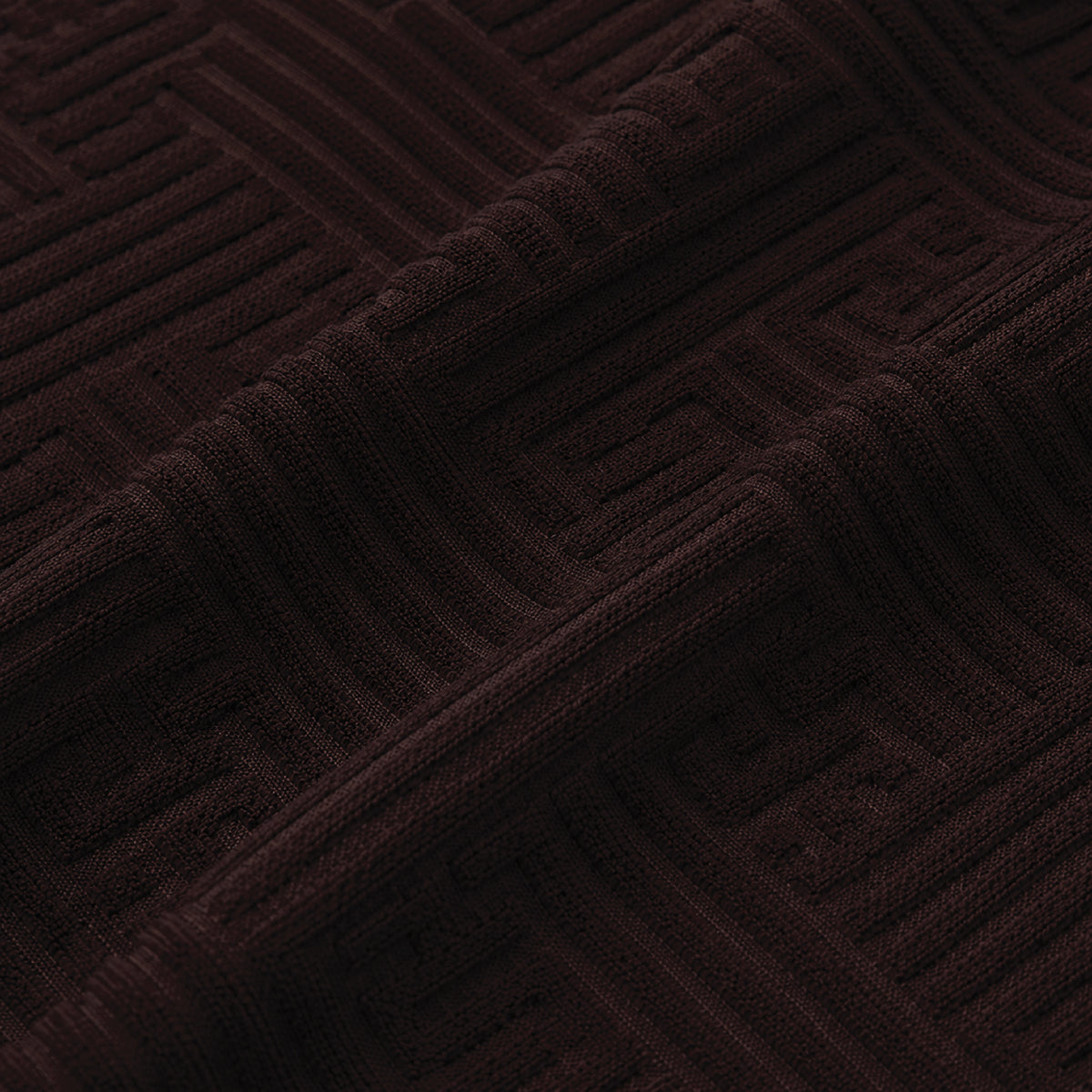 Stripe Tile Jaquard Frilled Chair Cover Sets - Brown