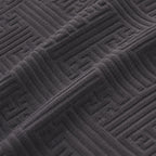 Stripe Tile Jaquard Frilled Chair Cover Sets - Grey