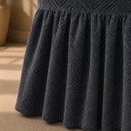 Stripe Tile Jaquard Frilled Chair Cover Sets - Grey