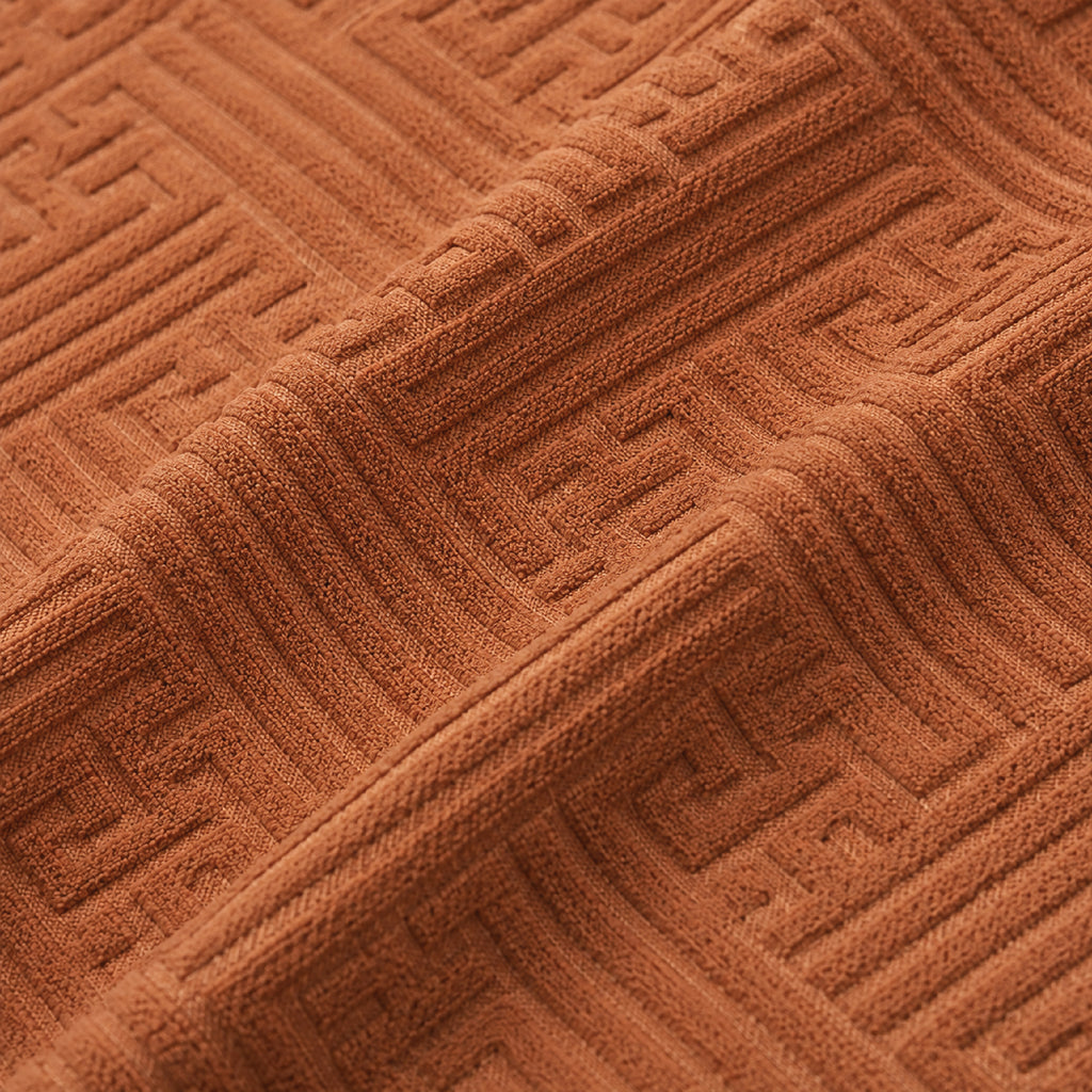 Stripe Tile Jaquard Seat Cover Sets For Chair - Copper