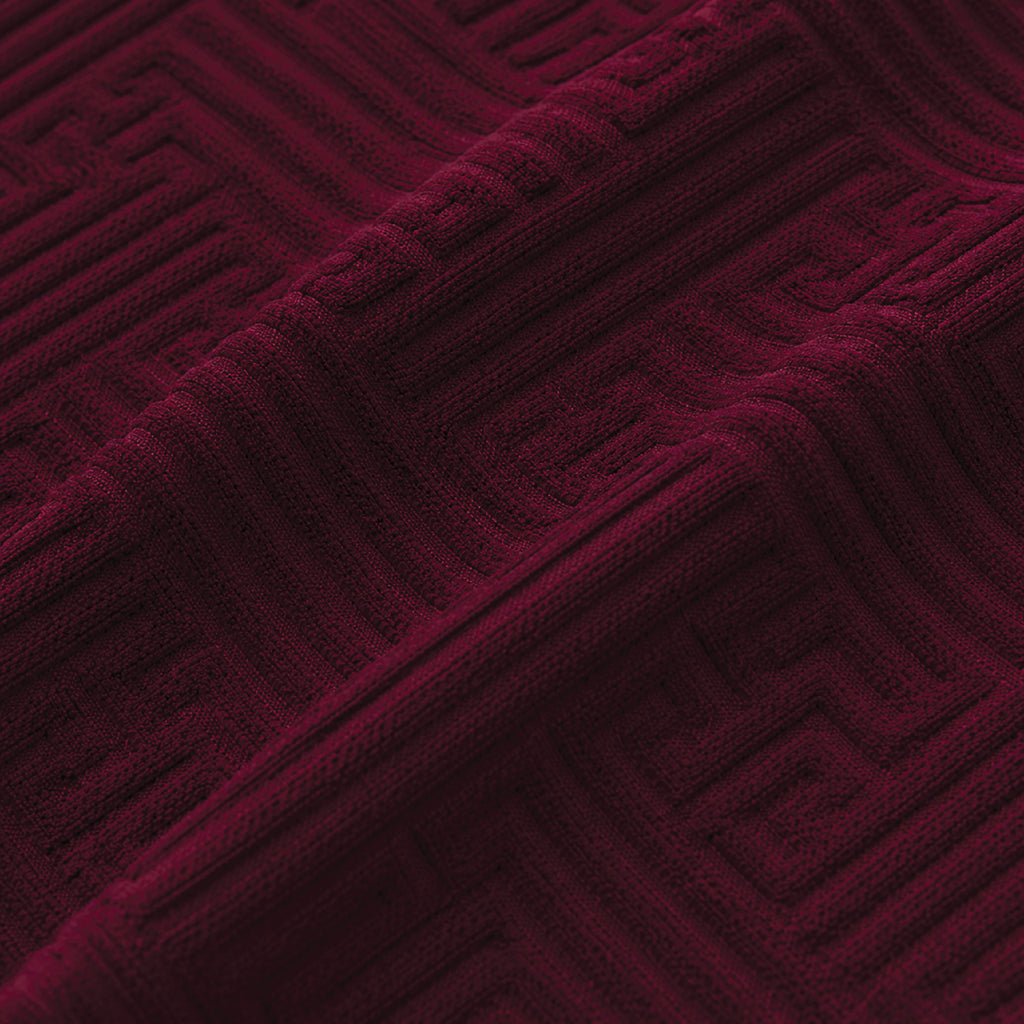 Stripe Tile Jaquard Seat Cover Sets For Chair - Maroon