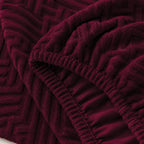 Stripe Tile Jaquard Fitted Chair Cover Sets - Maroon