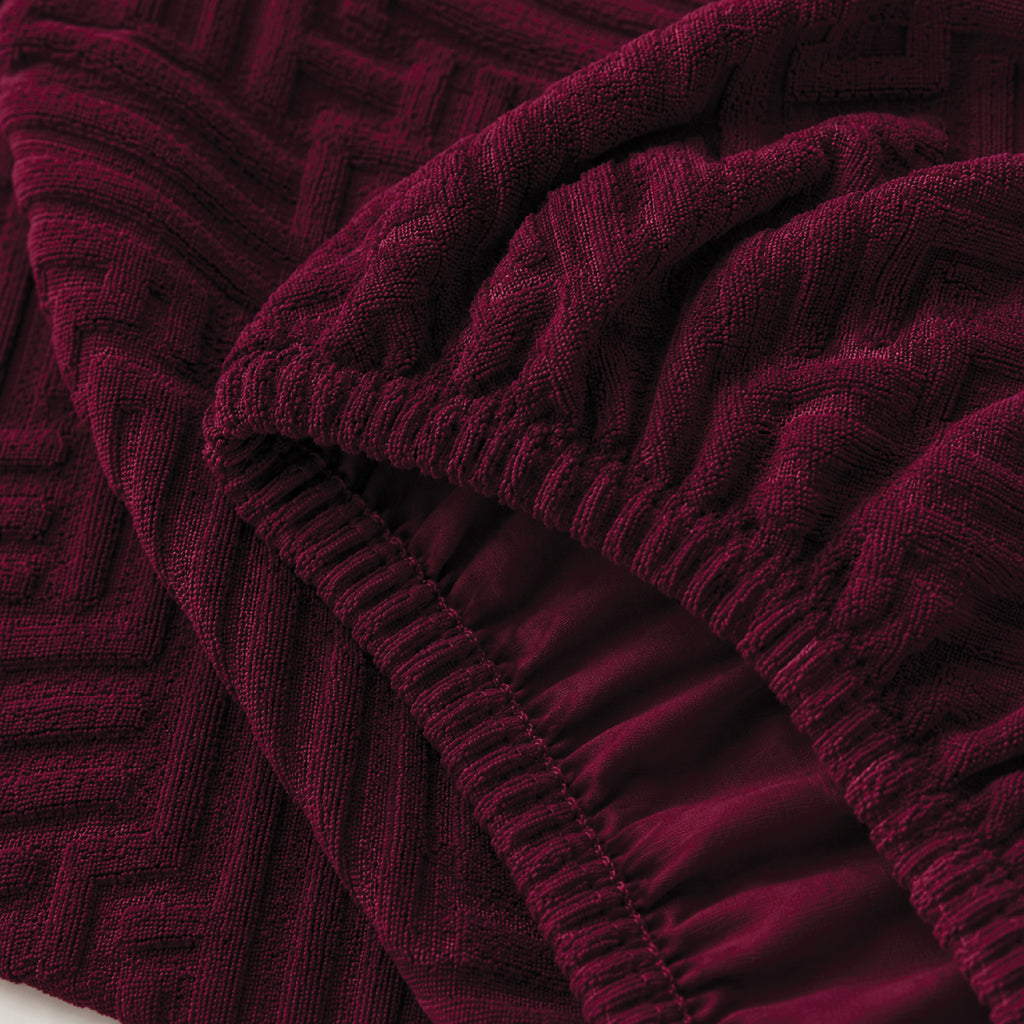 Stripe Tile Jaquard Seat Cover Sets For Chair - Maroon