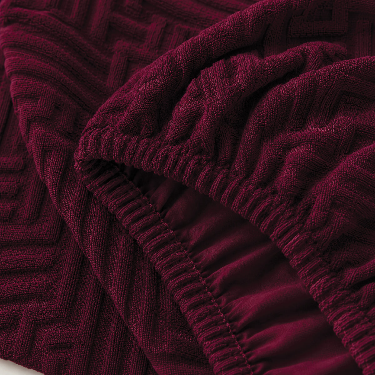 Stripe Tile Jaquard Seat Cover Sets For Chair - Maroon