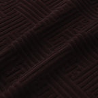 Stripe Tile Jaquard Fitted Chair Cover Sets - Brown