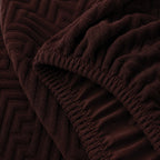 Stripe Tile Jaquard Fitted Chair Cover Sets - Brown