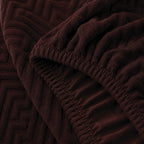 Stripe Tile Jaquard Seat Cover Sets For Chair - Brown