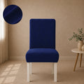 Stripe Tile Jaquard Fitted Chair Cover Sets - Blue