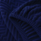 Stripe Tile Jaquard Fitted Chair Cover Sets - Blue