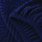 Stripe Tile Jaquard Seat Cover Sets For Chair - Blue