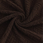 Stripe Tile Jacquard Fitted Sofa Cover - Brown