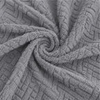 Stripe Tile Jacquard Fitted Sofa Cover - Grey