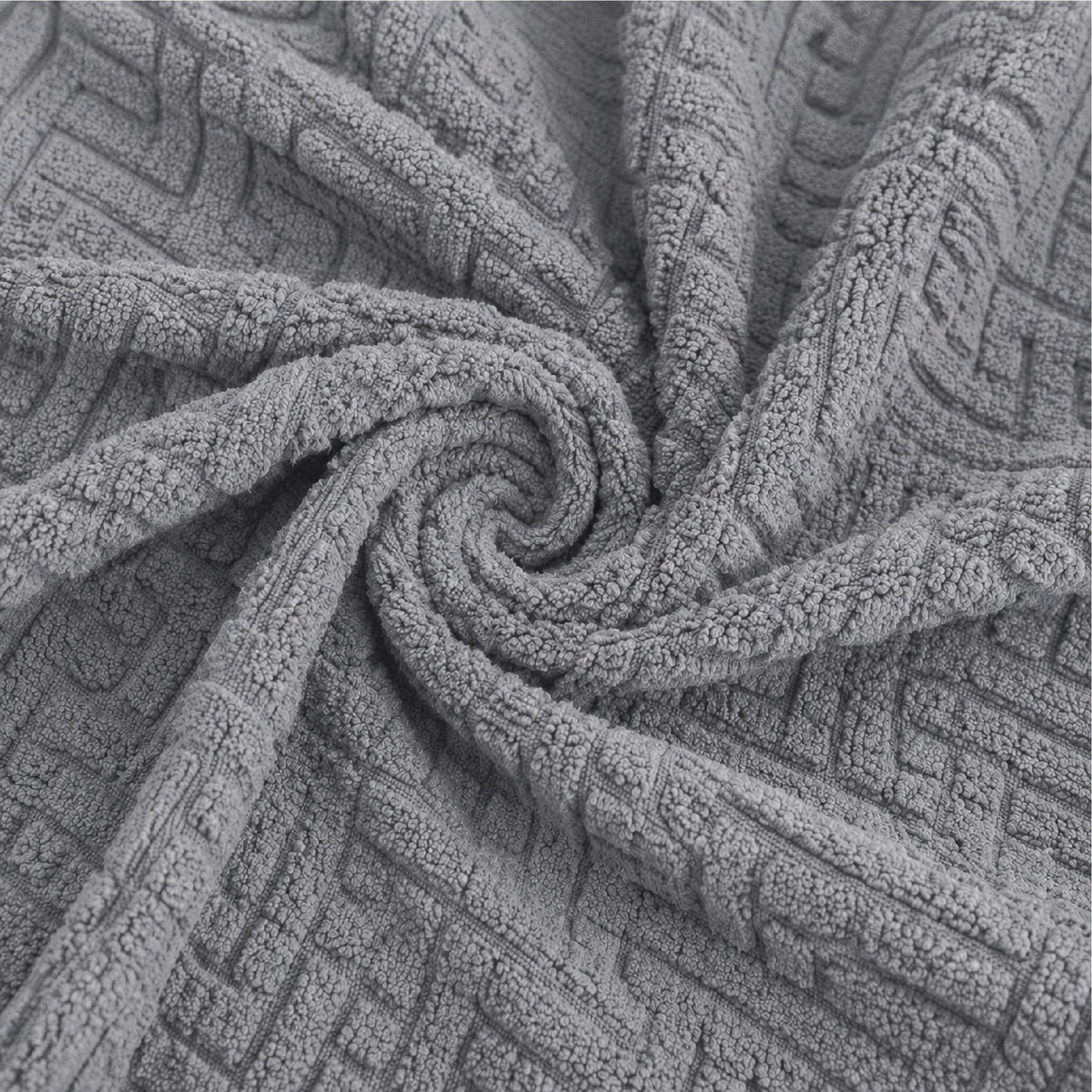 Stripe Tile Jacquard Fitted Sofa Cover - Grey