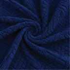 Stripe Tile Jacquard Fitted Sofa Cover - Blue