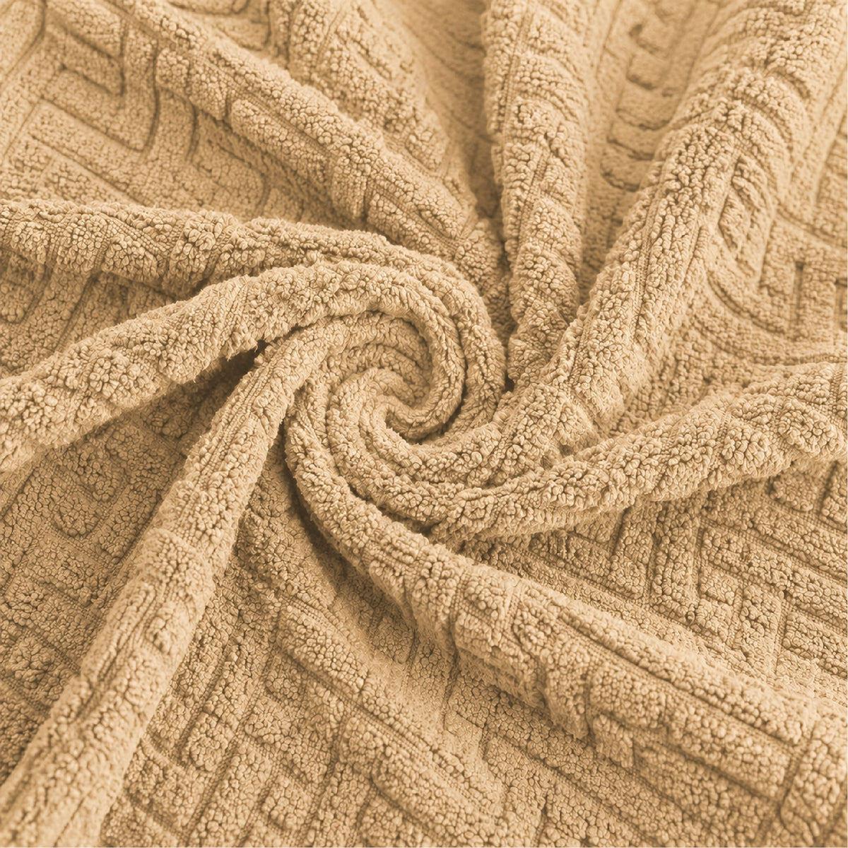Stripe Tile Jacquard Fitted Sofa Cover - Golden