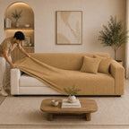 Stripe Tile Jacquard Fitted Sofa Cover - Golden