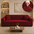 Stripe Tile Jacquard Fitted Sofa Cover - Maroon