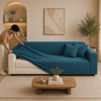 Stripe Tile Jacquard Fitted Sofa Cover - Zink