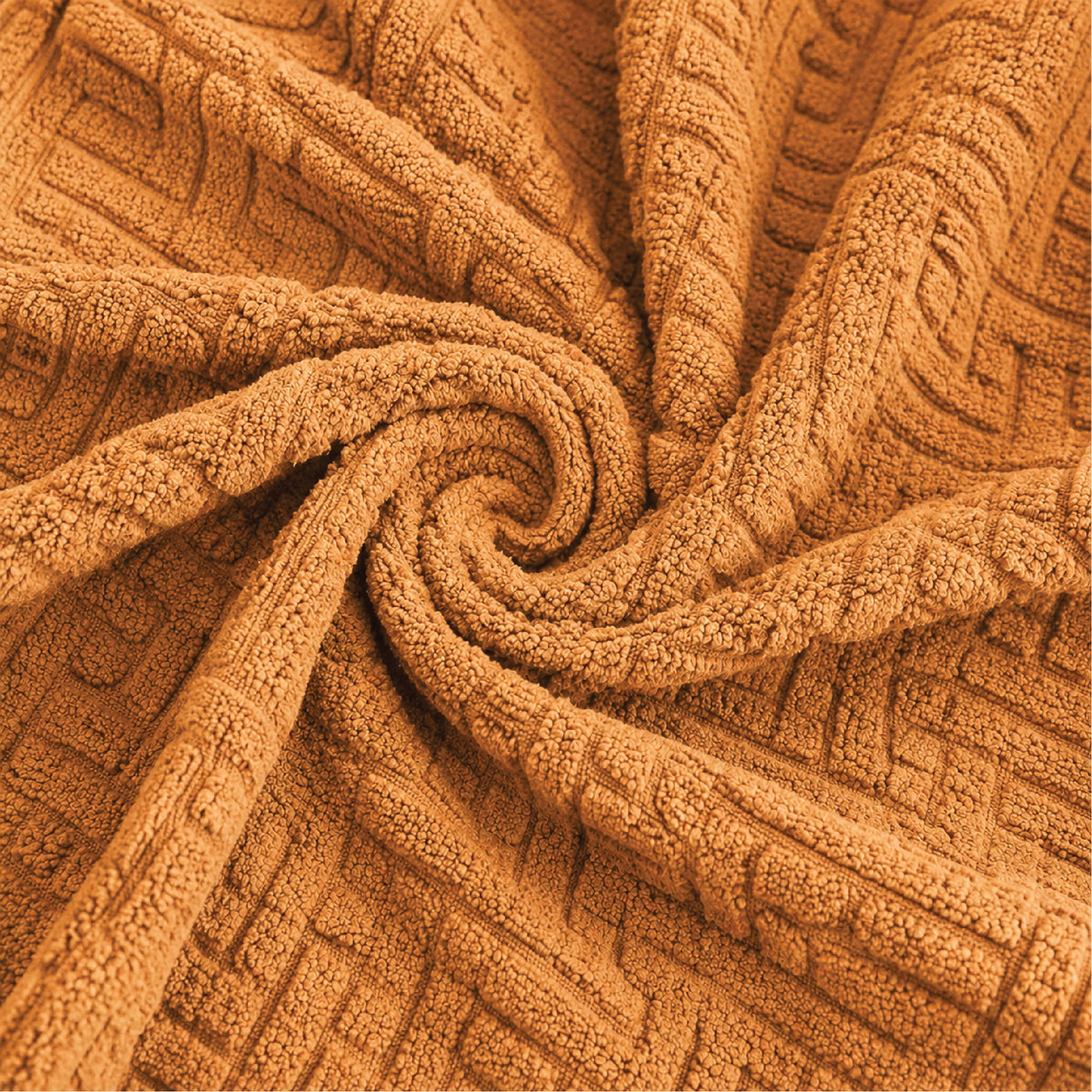 Stripe Tile Jacquard Fitted Sofa Cover - Copper