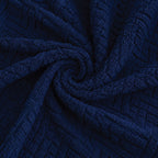 Stripe Tile Jacquard Frilled Sofa Cover - Blue
