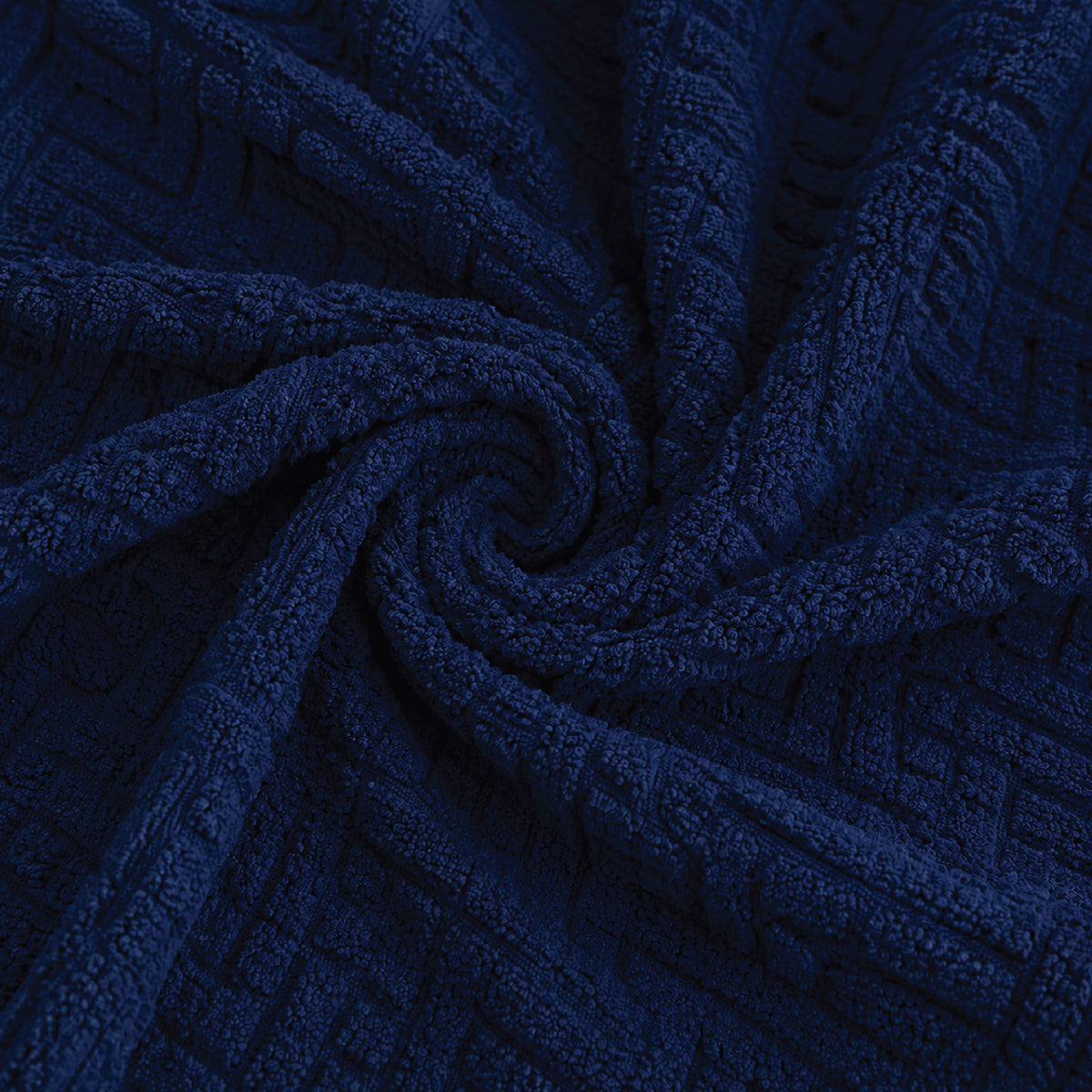 Stripe Tile Jacquard Frilled Sofa Cover - Blue