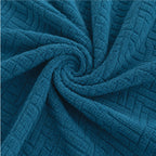 Stripe Tile Jacquard Frilled Sofa Cover - Zink