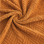 Stripe Tile Jacquard Frilled Sofa Cover - Copper