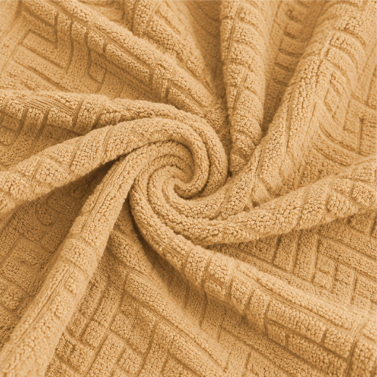 Stripe Tile Jacquard Frilled Sofa Cover - Golden