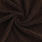Stripe Tile Jacquard Fitted L Shape Sofa Cover - Brown