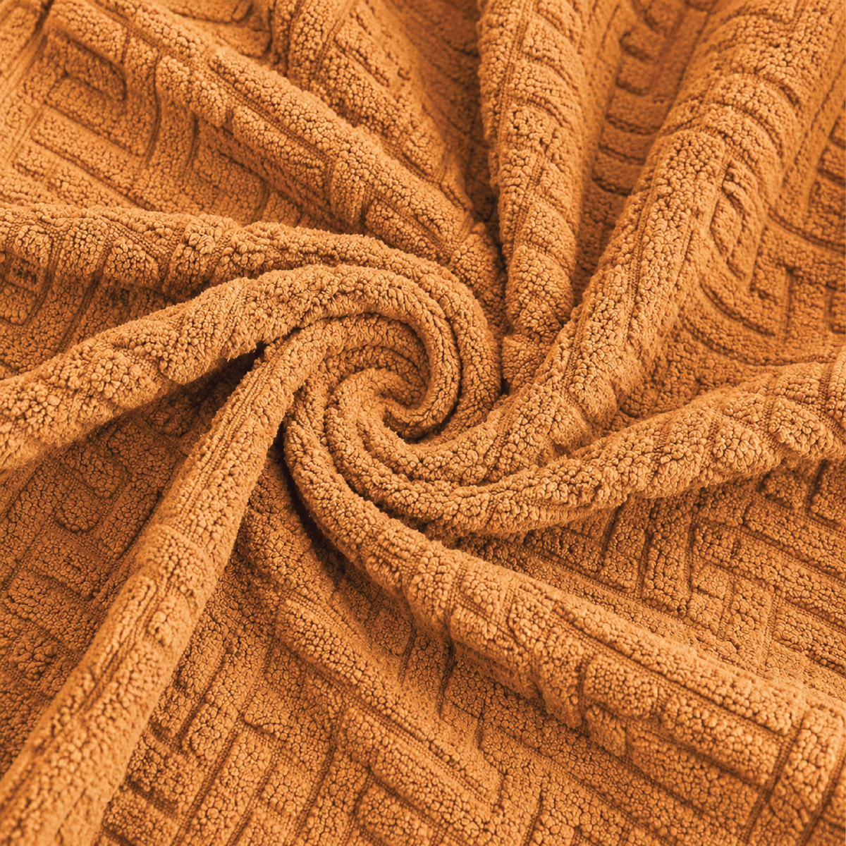 Stripe Tile Jacquard Fitted L Shape Sofa Cover - Copper