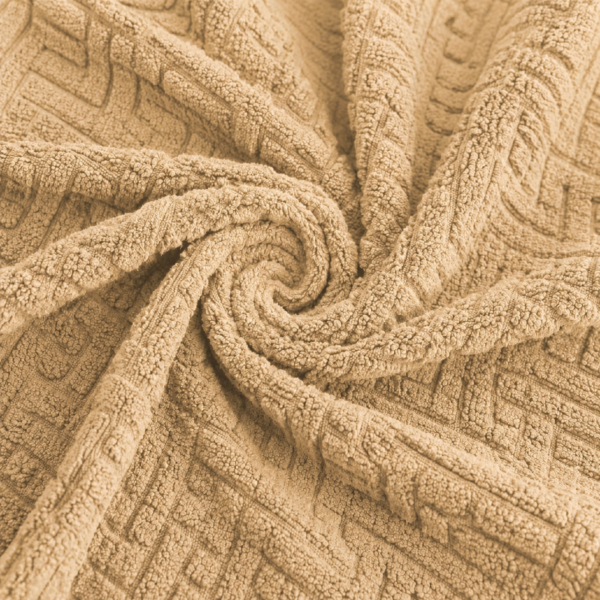 Stripe Tile Jacquard Fitted L Shape Sofa Cover - Golden