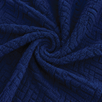 Stripe Tile Jacquard Fitted L Shape Sofa Cover - Blue