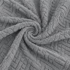 Stripe Tile Jacquard Fitted L Shape Sofa Cover - Grey