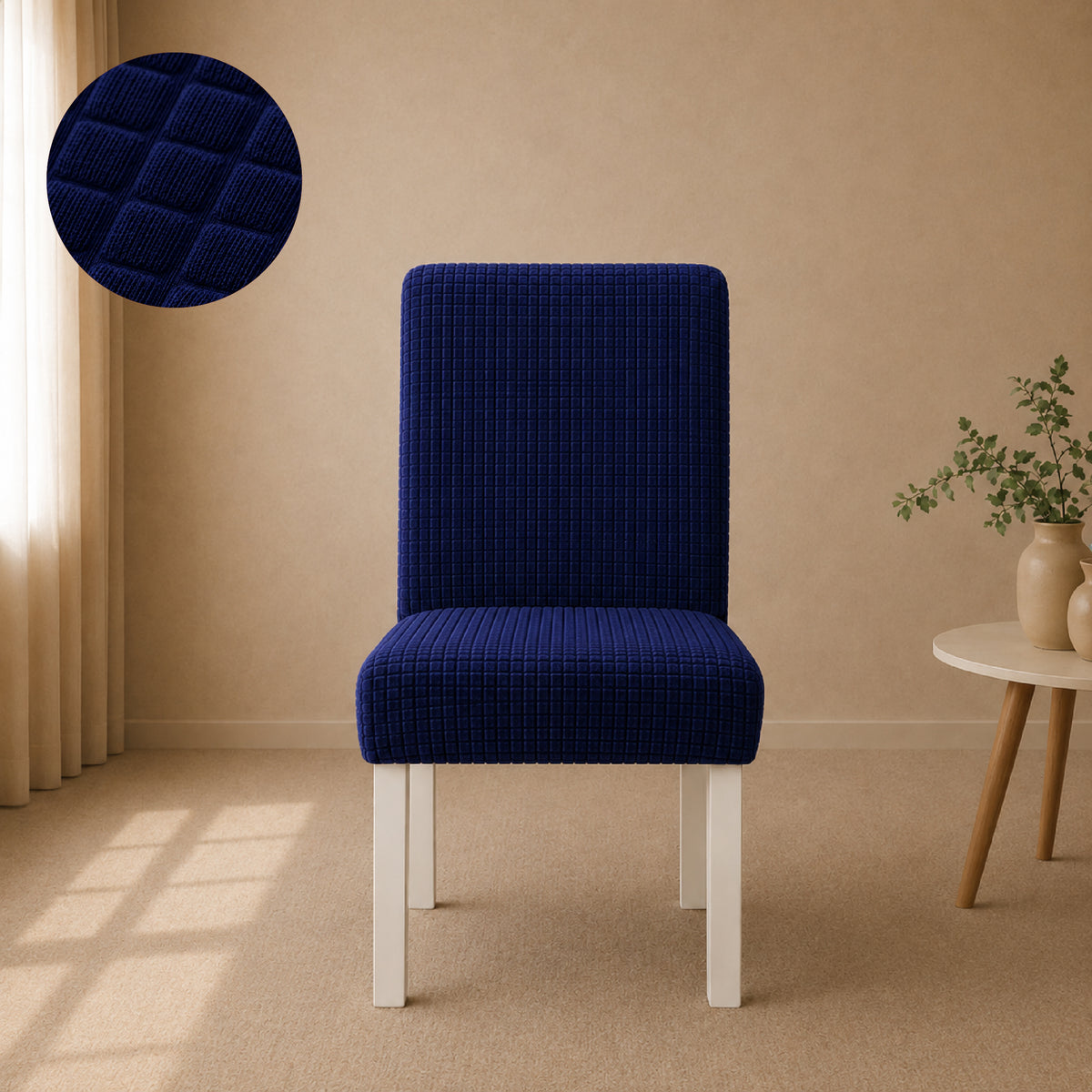 Bubble Turkish Fitted Chair Cover Sets - Blue