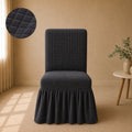 Bubble Turkish Frilled Chair Cover Sets - Grey