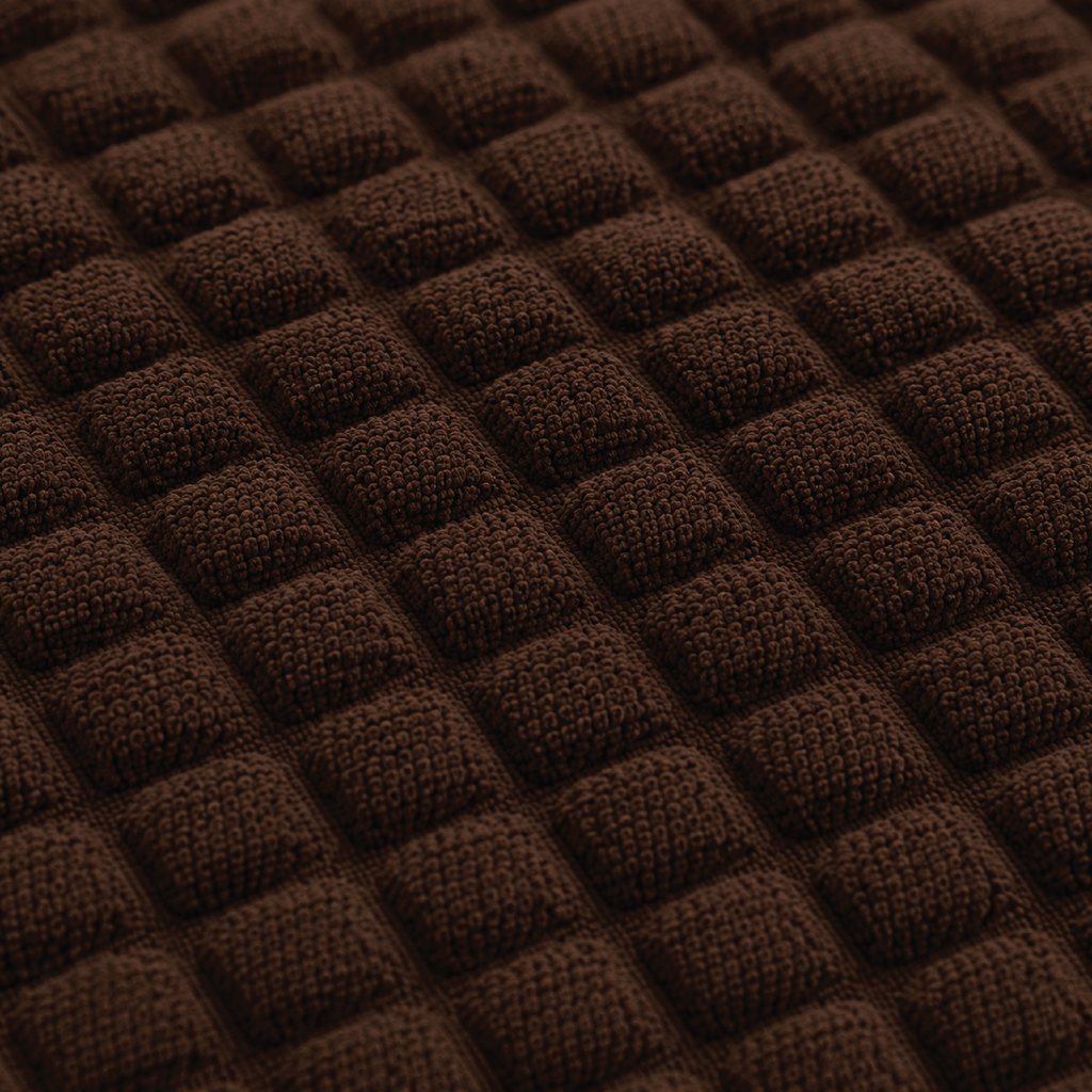 Bubble Turkish L Shape Fitted Sofa Cover Set - Brown