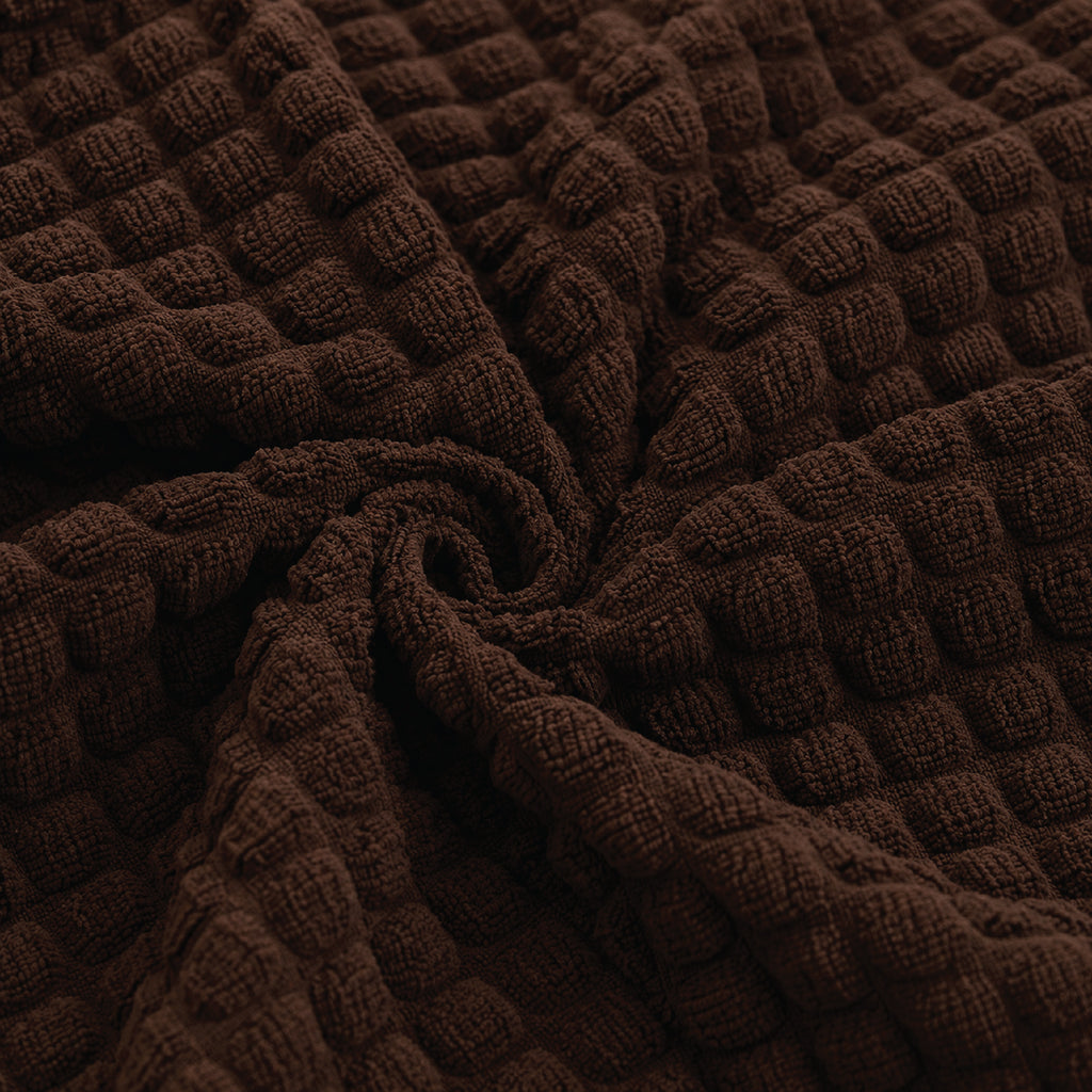 Bubble Turkish Fitted Sofa Cover Set - Brown