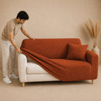 Bubble Turkish Fitted Sofa Cover Set - Copper