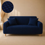 Bubble Turkish Fitted Sofa Cover Set - Blue