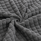 Bubble Turkish L Shape Fitted Sofa Cover Set - Grey