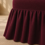 Mesh Turkish Frilled Chair Cover Sets - Maroon