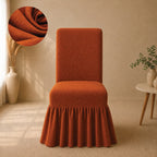Mesh Turkish Frilled Chair Cover Sets - Copper