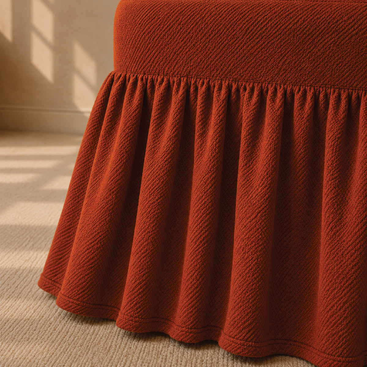 Mesh Turkish Frilled Chair Cover Sets - Copper